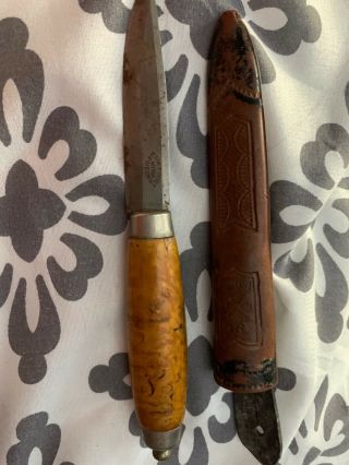 Vintage Erik Frost Mora Hunting Knife With Sheath Made In Sweden