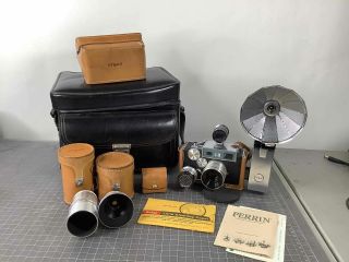 Vintage Argus C33 Film Camera W/ 3 Lens / Case / Attachments Bundle