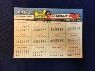 Vintage 1963 Santa Fe Railroad Calendar Engine 205 With Chico The Mascot