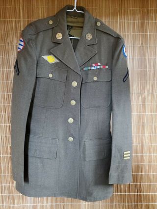 Us Army Ww2 World War Ii Brown Uniform Dress Jacket Vintage