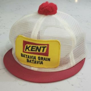 Vintage Kent Feeds Snapback Pom Hat Patch Cap K Brand Made In The Usa