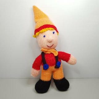 Happy Hand Knit Wool Clown Plush Toy Hand Made 30cm