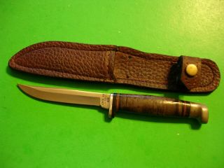 Ntsa Vntg (1980 - 89) Case Xx Usa 6 1/4 " Fixed Blade Knife W/leather Sheat M3fssd