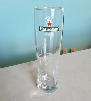 Heineken Beer Glass Uefa Champions League Pilsner Style Glass 9 " Tall