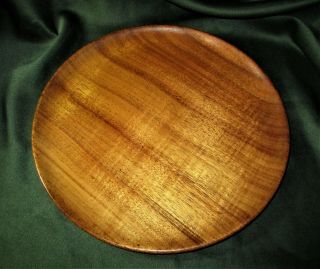 1 Hawaii Vintage Signed Blair Koa Wood Tray Plate 11 1/2 " Diam X 3/4 " H