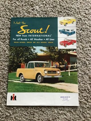 1960s International Scout,  Dealership Color Sales Handout.