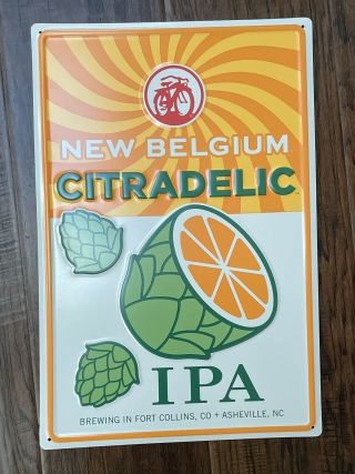 Belgium Brewing Citradelic Ipa Tin Metal Beer Bar Sign 16.  5 " X 11 "
