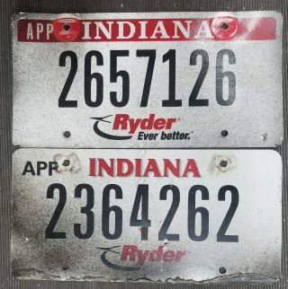 99 Cent Indiana Apportioned Ryder License Plates