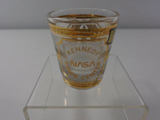 Nasa,  Kennedy Space Centre Shot Glass By Culver With 22k Gold Decoration