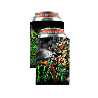 2014 74th Sturgis Motorcycle Rally Skeleton Rider Can Cooler Koozie 6002
