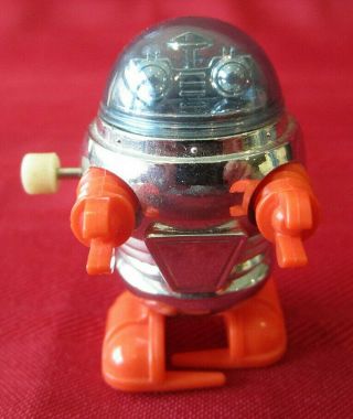 Vintage 1977 Tomy Toys Rascal Robot Walking Wind Up Figure Blue Orange