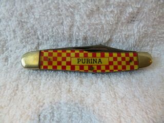 Vintage Purina Camco Camillus Checkerboard Pocket Knife