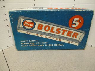 Necco Bolster 1940s Vintage Candy Bar Box Store Display Peanut Butter Chocolate