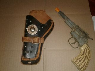 Toy Gun Vintage Kilgore Roy Rogers Diecast Cap Gun W/ Horse Handles 8 " Long