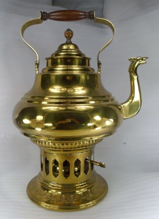Vintage Decorative Brass Tea Pot With Warmer