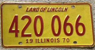 Illinois Land Of Lincoln License Plate 1970 Marijuana & Route 66 420 066