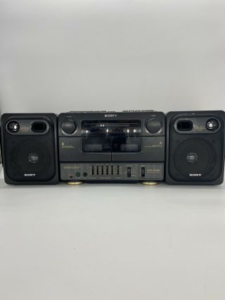 Sony Cfs - W430 Radio Cassette Corder Boombox Black Vintage