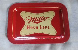 1960s? Miller " High Life " Beer Metal Tip Tray.  Nos &