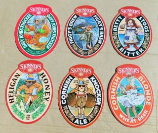 Six Skinners Cornish Ales Pump Clip Fronts.  Beer Alcohol Drink Mancave.