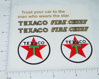 Buddy L Texaco Fire Chief Fire Truck Stickers Bl - 097