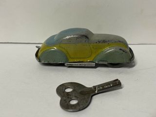 Rare 1940 ' s Distler Mighty Midget Wind Up Tin Key Liliput Micro Racer 2