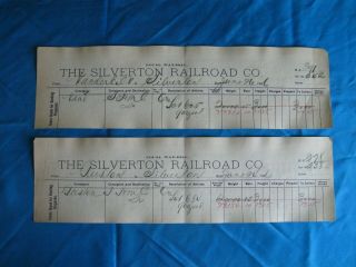 Two 1896 Silverton Railroad Freight Way Bills - Gusten & Vanderbilt Colo.  Ore Cars