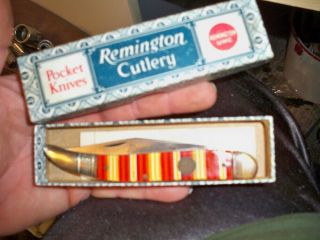 1988 Remington R1615 Candy Stripe Single Blade Toothpick Pocket Knife