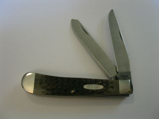 1994 Case Xx Usa Trapper Pocket Knife 6254 Ss Green Jig Bone Handles Made Usa