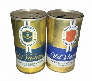 Old Vienna Pull Tab O’keefe’s Great Beer Set Of 2 Vintage Cans