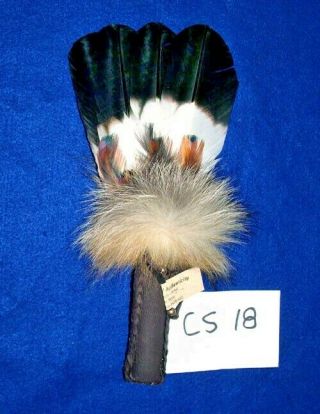 12 " Authentic Native American Indian Fan Regalia Imitation Eagle Feathers Cs18