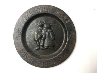Older Metal Embossed The Three Bears Tin Plate Children 