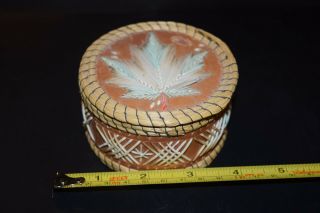 Vintage Anishinaabe First Nation Indian Quill Birch Bark Sweetgrass Basket Box 2