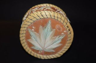 Vintage Anishinaabe First Nation Indian Quill Birch Bark Sweetgrass Basket Box 3