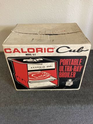 Vintage Caloric Cub Ultra - Ray Portable Propane Gas Camp Stove Broiler U - 1