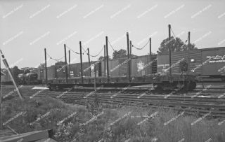 Orig Neg Maine Central Flat Car 225 Equipped To Haul Slab Wood 1 ½ X