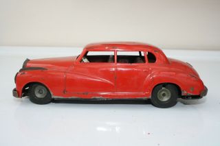 1950s Jnf ? Mercedes Benz Tinplate Car Red Western Germany Restoration Project
