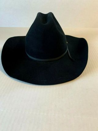 Stetson,  Sheplers Black Open Road Style Cowboy Hat Vtg