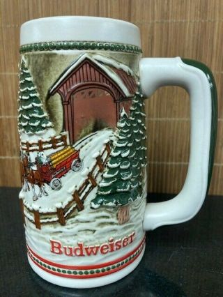 Vintage 1984 Budweiser Anheuser - Busch Holiday Beer Stein,  5th Stein In Series
