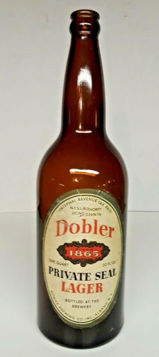 Old Albany Ny Dobler Private Seal Beer Bottle Paper Label Advertising Irtp