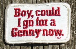Boy,  Could I Go For A Genny Now Uniform Or Shirt Patch 2 " X 3 1/4 " Genesee