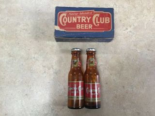 Vintage M.  K.  Goetz - Country Club Beer Salt And Pepper Shaker Bottles