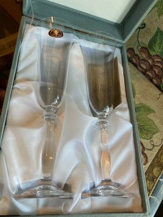 I Preziosi By C.  F.  Design A Boxed Set Of 2 Champagne Flutes - Made In Italy