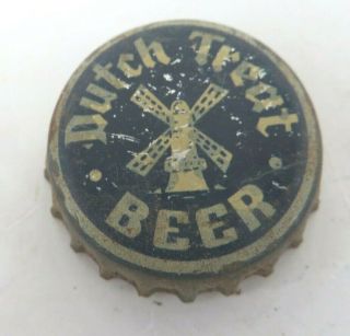 2 Dutch Treat Beer Cork Bottle Cap 1930s Phoenix Arizona Brewing Windmill