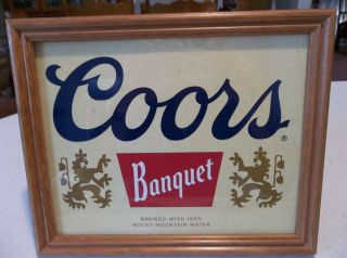 Coors Beer Logo Sign Picture 11 " X 9 " Wood Frame