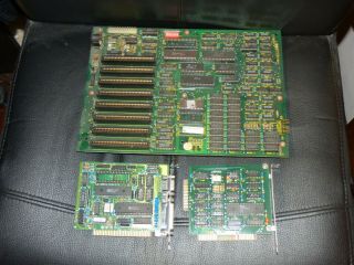 Vintage Motherboard With Nec D70108d Cpu Full Ram And Extrenal Cards Rare