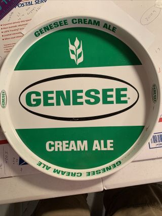 Genesee Cream Ale Metal Beer Serving Tray 12” Rochester Ny.  Vintage