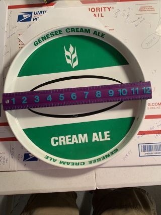 Genesee Cream Ale Metal Beer Serving Tray 12” Rochester NY.  Vintage 3