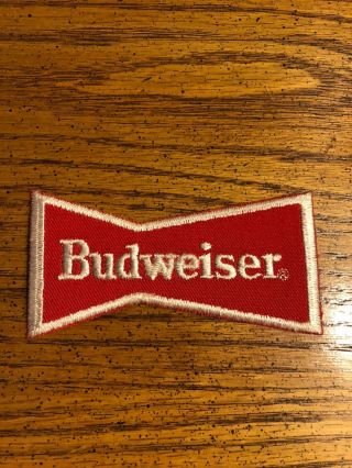 Vintage 1970’s Budweiser Bow Tie Beer Embroidered Patch Nos