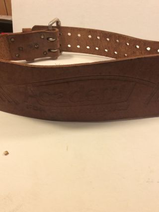 Vintage Academy For Performance Leather Weightlifting Belt 42 - 46 Inches
