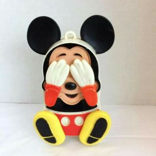 Vintage Walt Disney Mickey Mouse Illco Wind Up Musical Peekaboo Crib Toy